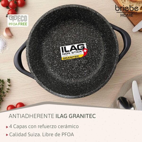 Conjunto 4 Panelas Alumínio Fundido Antiaderente ILAG GRANITEC sem PFOA apto para indução