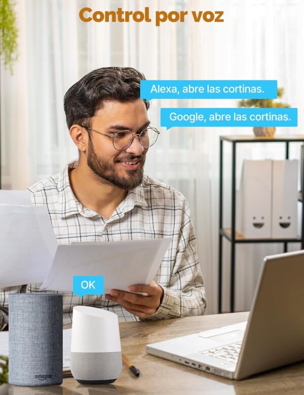 Interruptor de Persianas Inteligente WiFi MOES com Voz e Temporizador