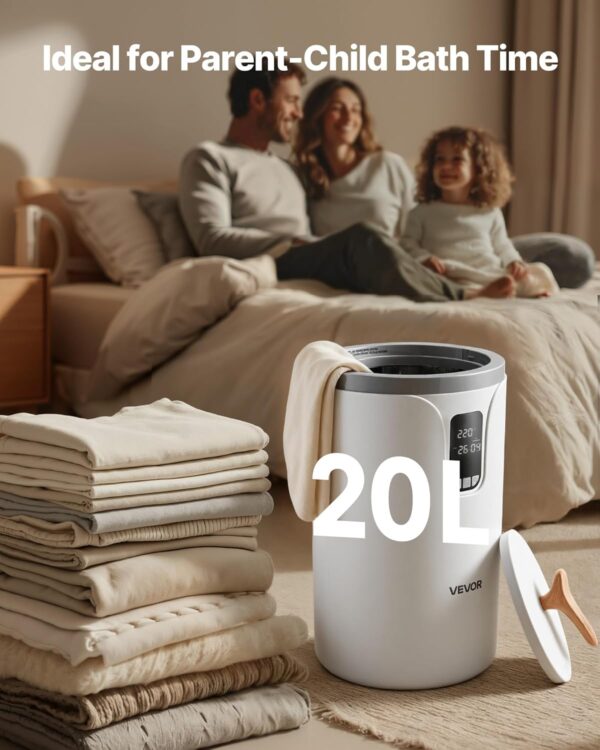 Aquecedor de Toalhas 20 L com Ecrã LED Desligar Automático VEVOR
