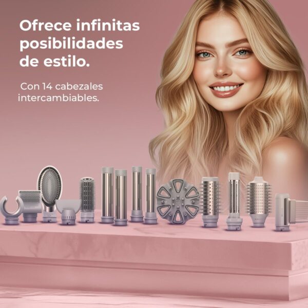 Modelador de Cabelo Cecotec AirGlam 14 em 1 Flex 1400 W Tecnologia Coanda Cerâmica Queratina