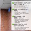 Estendal de Teto Extensível 100-160x78 cm  Alumínio Inoxidável Interior/Exterior