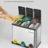 Caixote para reciclagem / separador de Cozinha 3 X 8 L com Tampas e Pedais SONGMICS