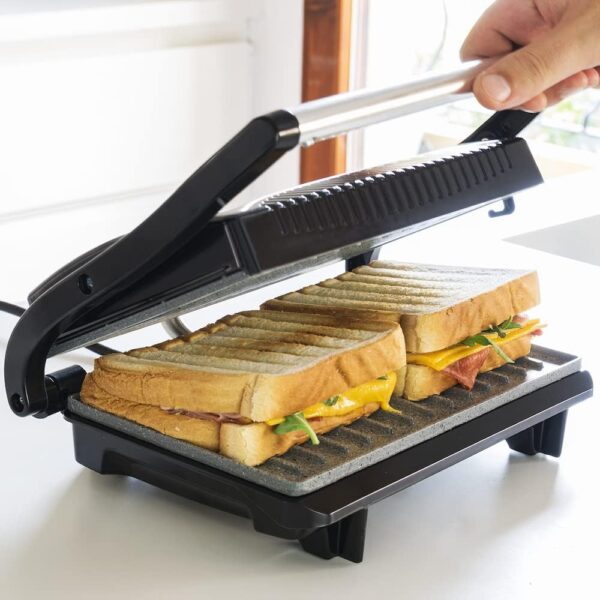 Tostadeira Cecotec RocknGrill 700 W Revestimento RockStone Asa Fria Aço Preto