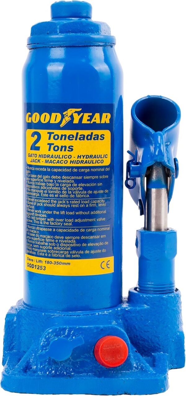 Macaco Hidraúlico de Garrafa 2 Toneladas Goodyear