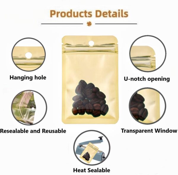 45 Sacos de Alumínio Reseláveis 7x10 cm AzulHerméticas Mylar com Fecho Zip