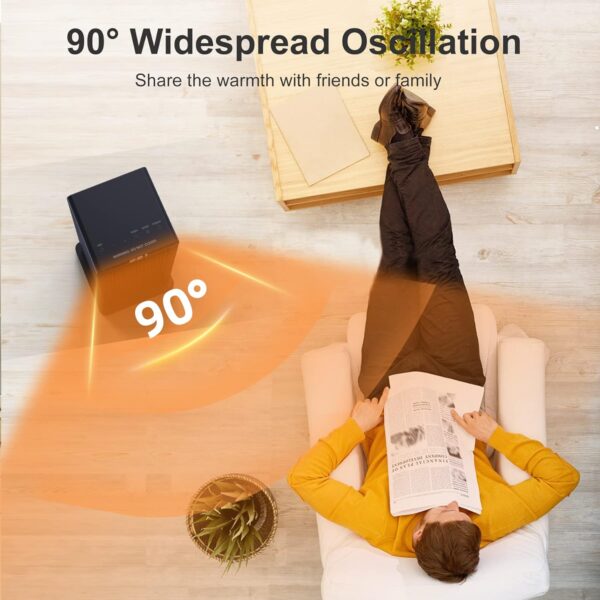 Aquecedor com Ventilador 2000 W com Rotação 90€ e Termostato Temporizador