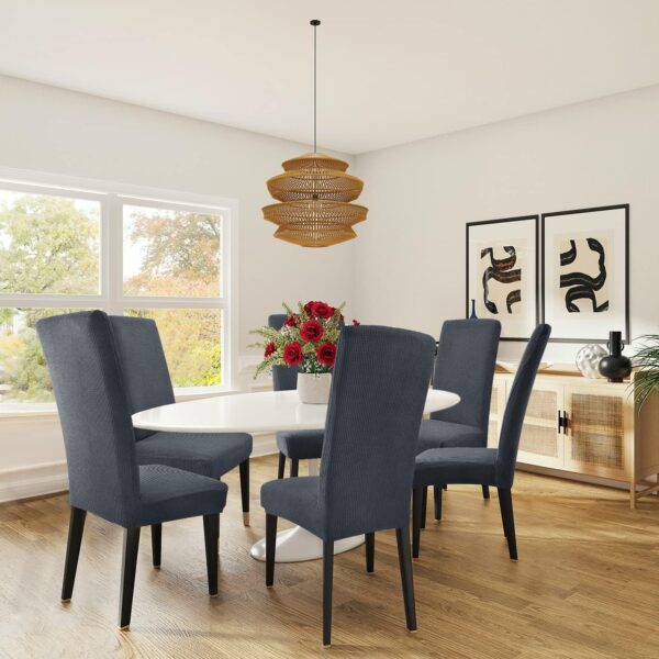 fourth_B09ZTW19C4_222_060226 Capas Elásticas para Cadeiras Jacquard Cinza Escuro 4 Peças