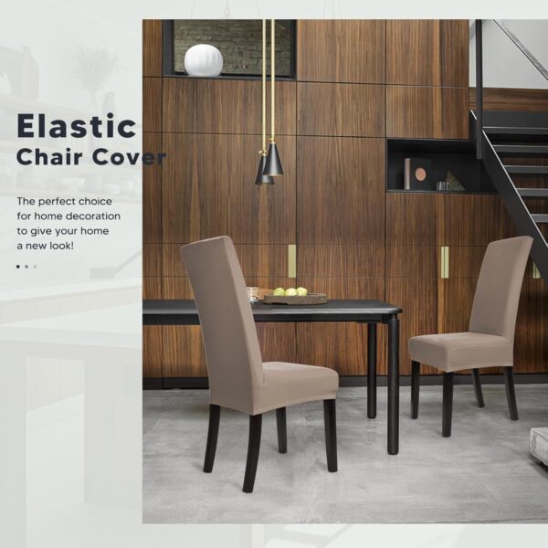 Pack de 6 Capas Elásticas para Cadeiras de Jantar Extraíveis e Duráveis Caqui
