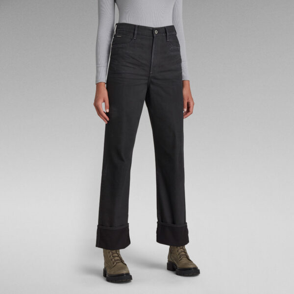 (W24L30) Calças G Star Raw Tedie Ultra High Straight Preto Mulher