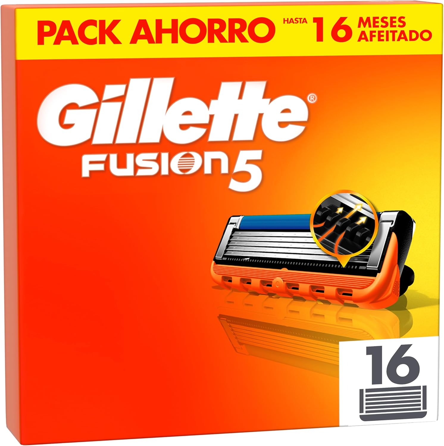 16 Recargas Gillette Fusion5 Pack - 5 Lâminas com Faixa Lubrificante e Aparador de Precisão