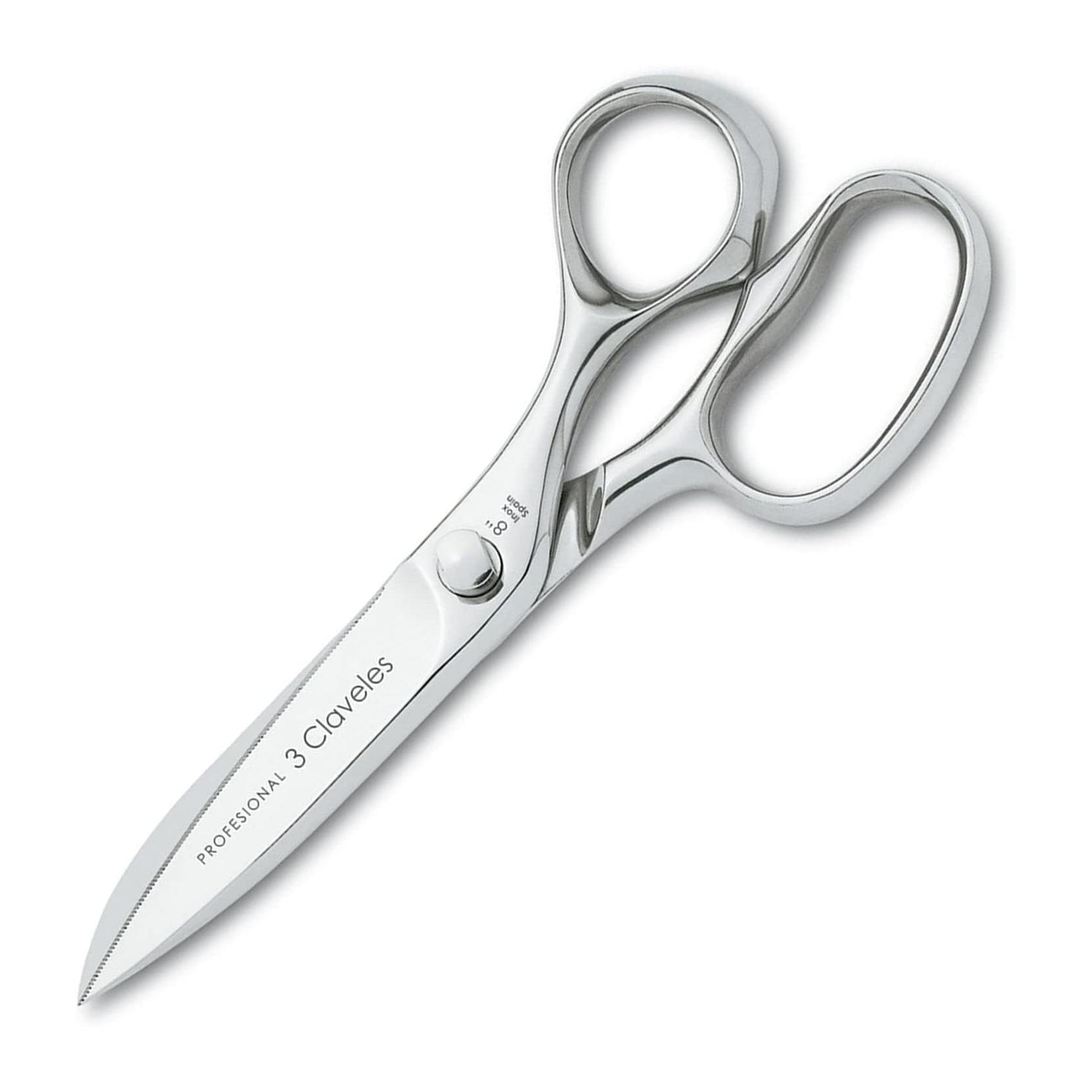 Tesoura de Cozinha Profissional 3 Claveles 20 cm - Aço Inoxidável Brilhante