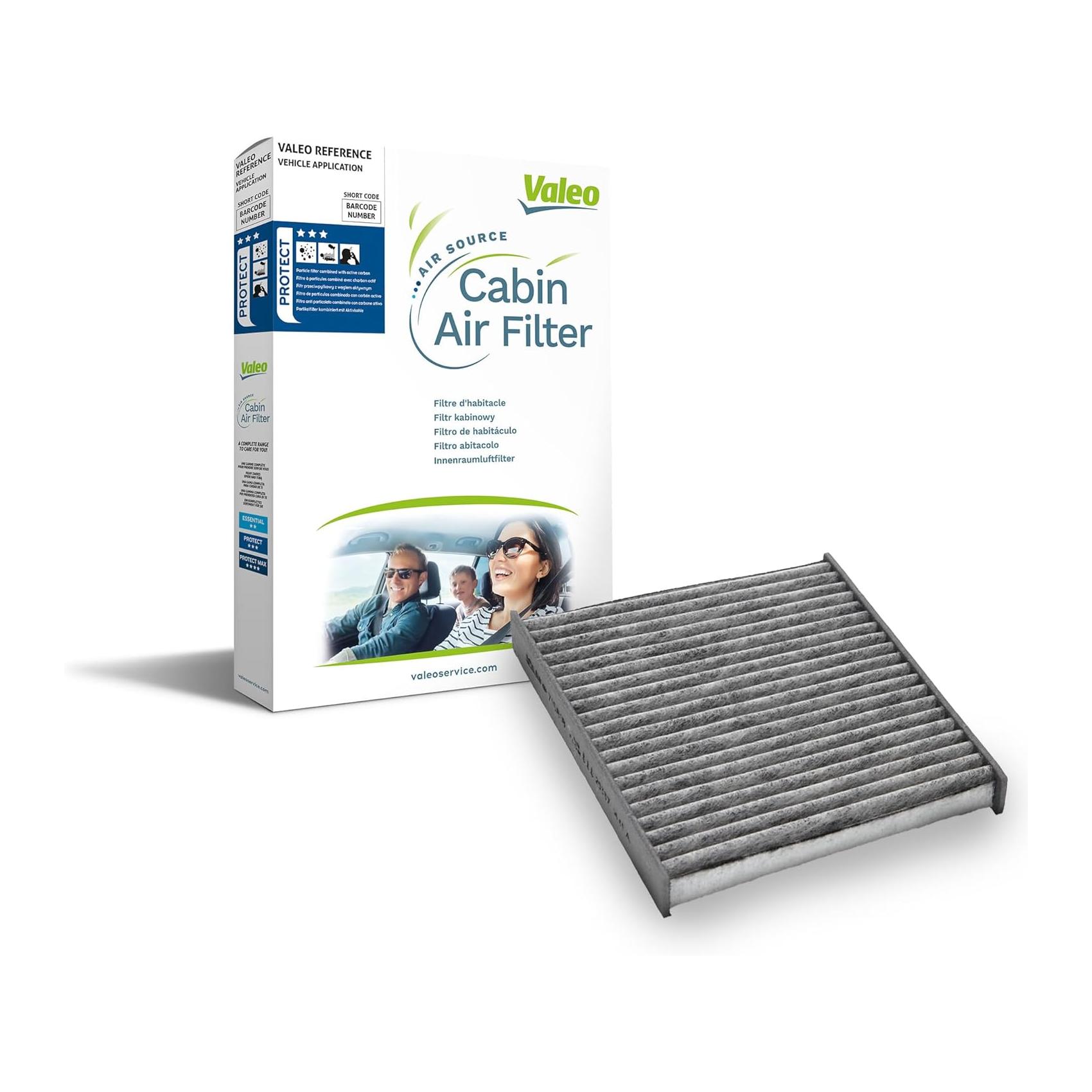 Filtro de Habitáculo Valeo PROTECT 715503 com Carvão Ativo BMW Série 1, Série 3, X1 (81x12.3x2 cm)