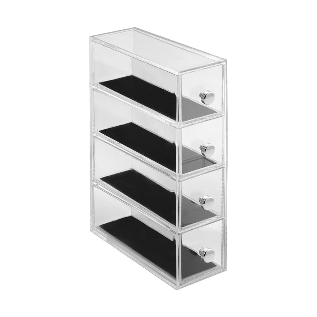 Organizador de Joias iDesign Clarity com 4 Gavetas de Plástico Transparente