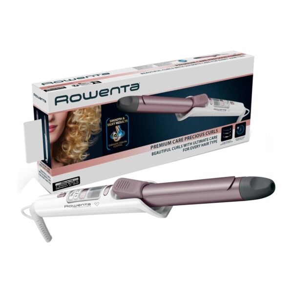 Modelador de Caracóis Rowenta Precious Curl 25 mm CF3460 Keratin And Shine até 200°C Rosa