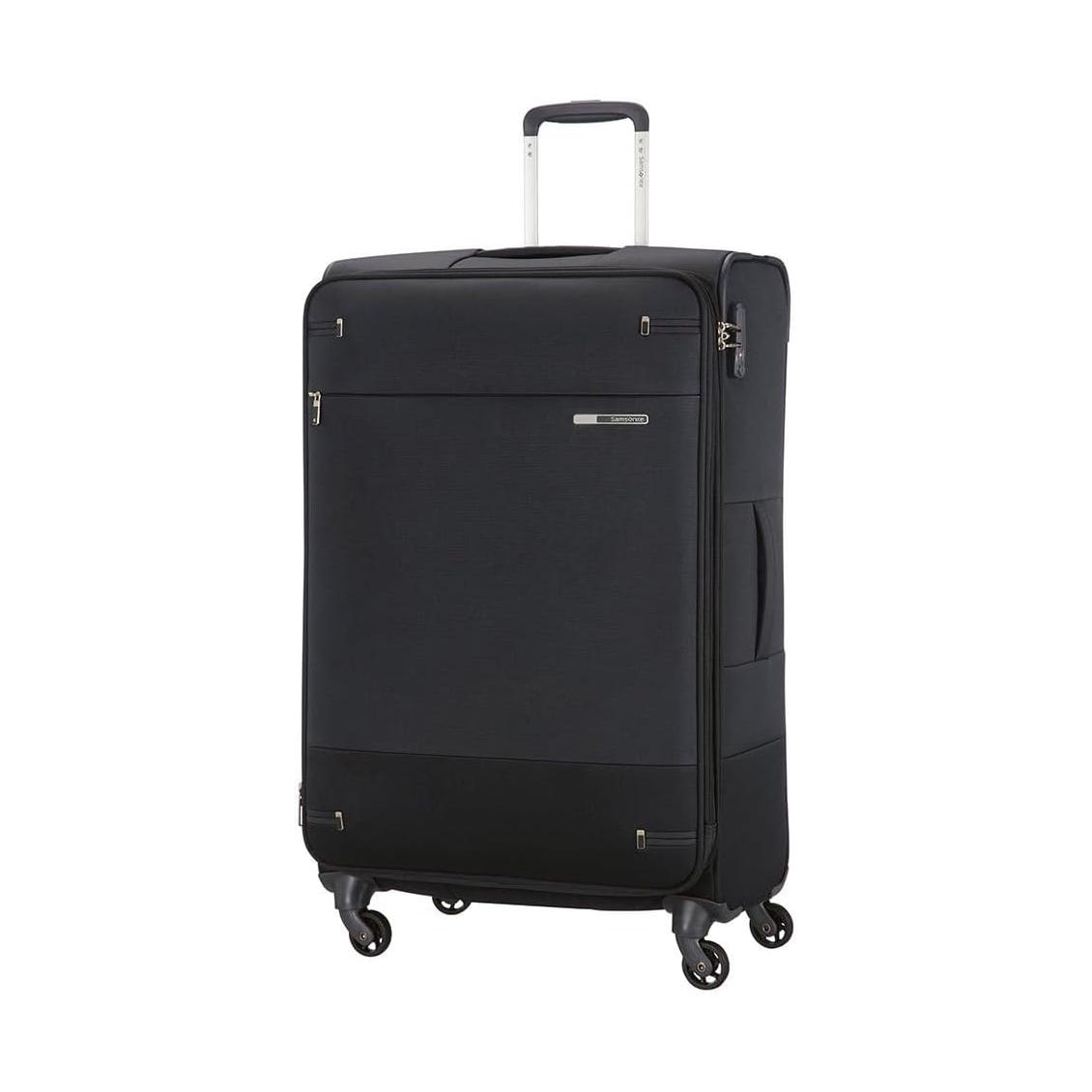 Mala de Viagem Samsonite Base Boost 78 cm 105 L com 4 Rodas e Cadeado TSA Ligeira e Ampliável - Negro