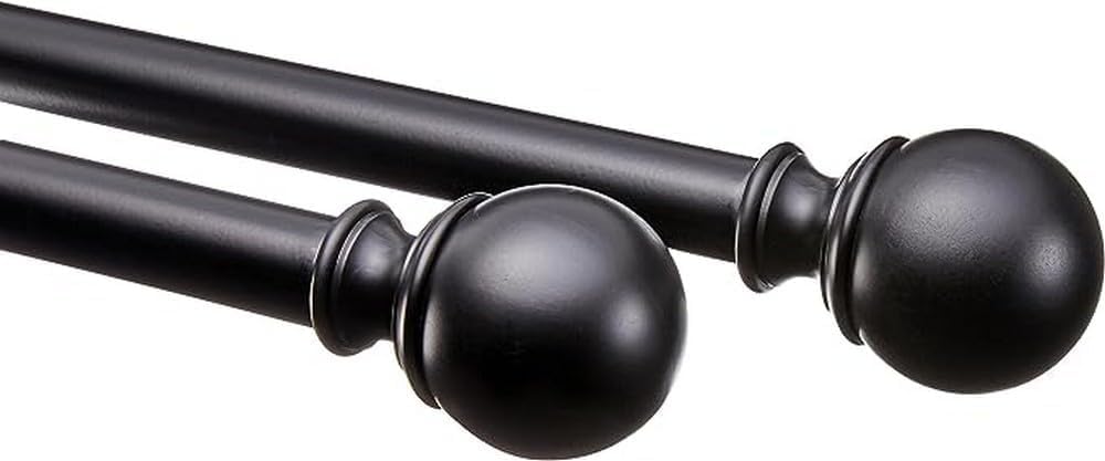 Barra de Cortina Extensível 91-183 cm Amazon Basics Preto
