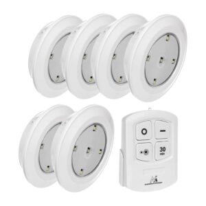 Pack luzes LED a pilhas x6 Maclean MCE165 com comando para Iluminação de Teto/Parede Fixação sem furar