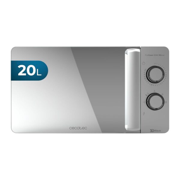 Micro-ondas Cecotec 700 W 20 L ProClean 3060 Mirror Tecnologia 3DWave Ready2Clean Plateado