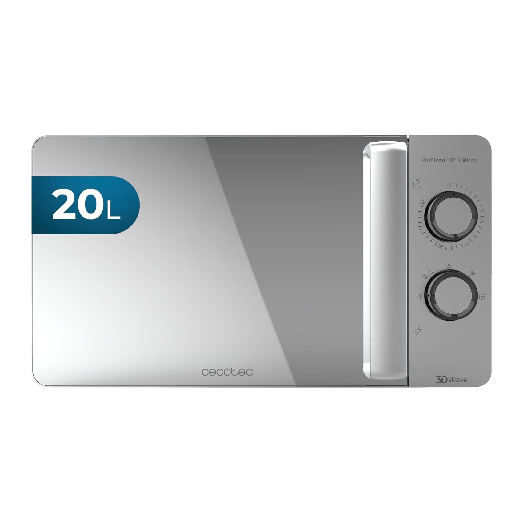 Micro-ondas Cecotec 700 W 20 L ProClean 3060 Mirror Tecnologia 3DWave Ready2Clean Plateado