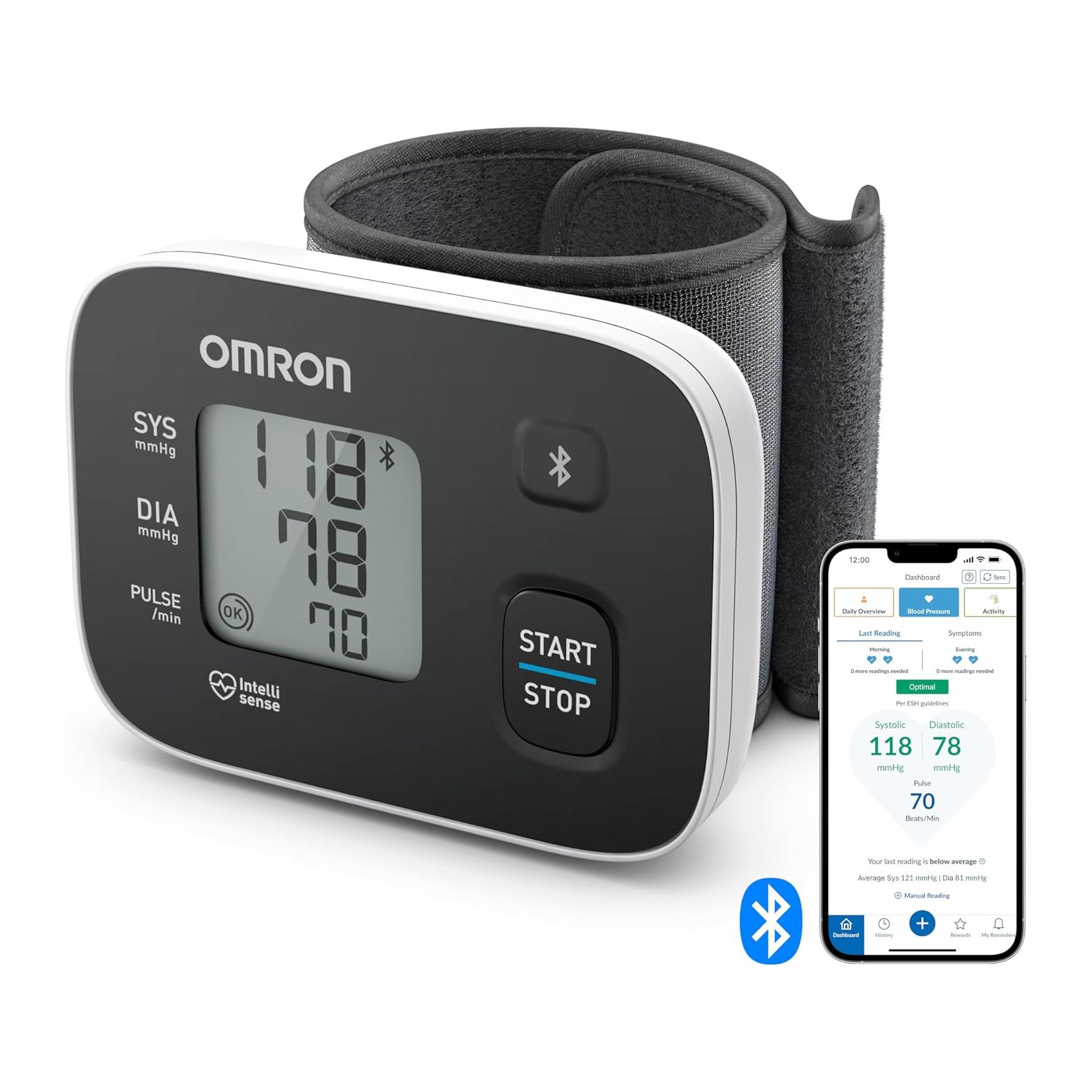 Medidor de Tensão de Pulso OMRON RS3 Intelli IT com Bluetooth Compatível iOS Android
