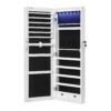 main_B07Q2RKC7D_147_130326 Espelho Armário de Joias com LEDs e 2 Gavetas 108x37x10 cm para Parede ou Porta Branco SONGMICS