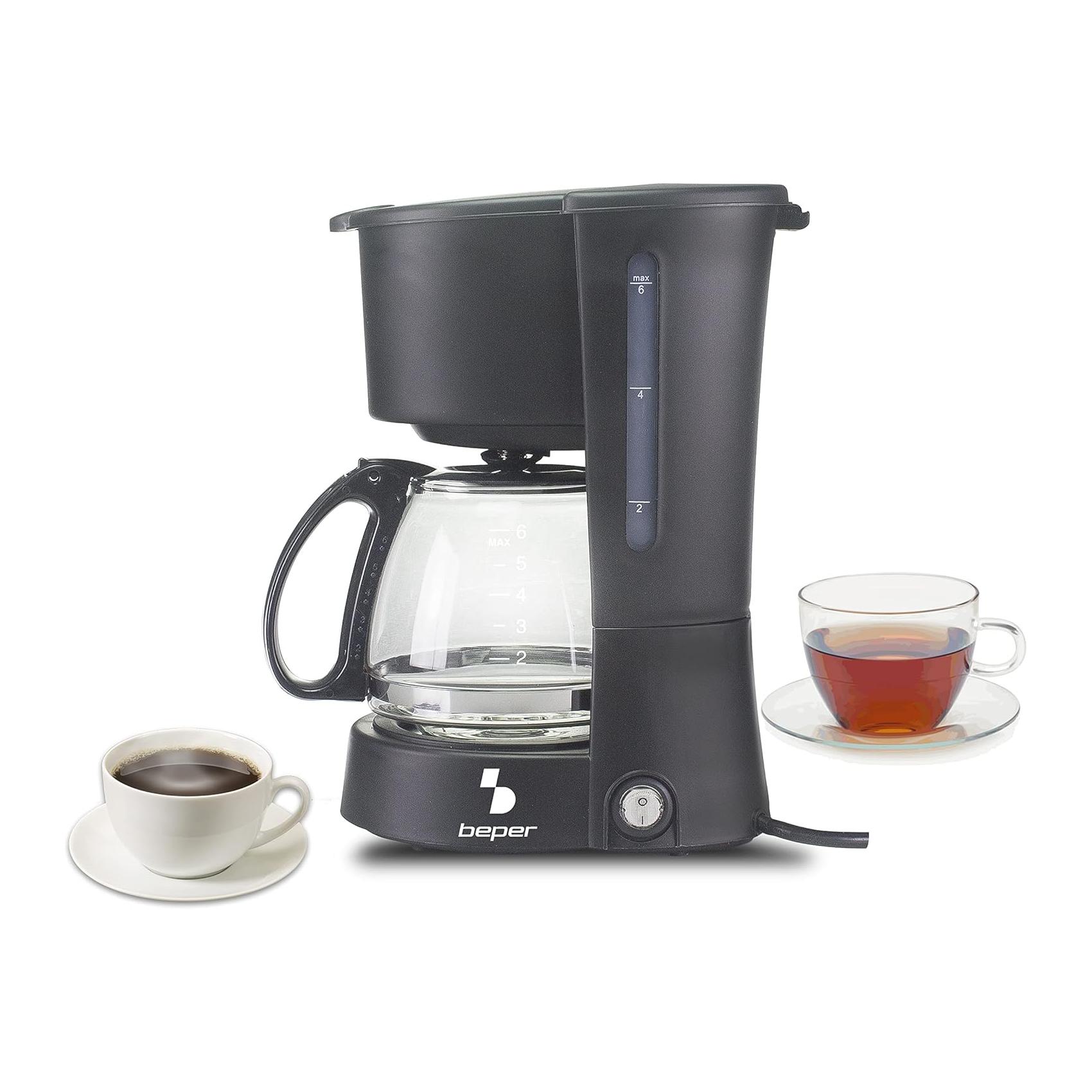 Cafeteira Americana BEPER BC.060 de Gotejamento 6 Chavenas Cor Negra