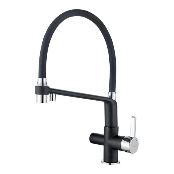 Torneira de Cozinha GRIFEMA G4010B-2 com Osmose 2 Saídas Giratória 360° Latão Preto