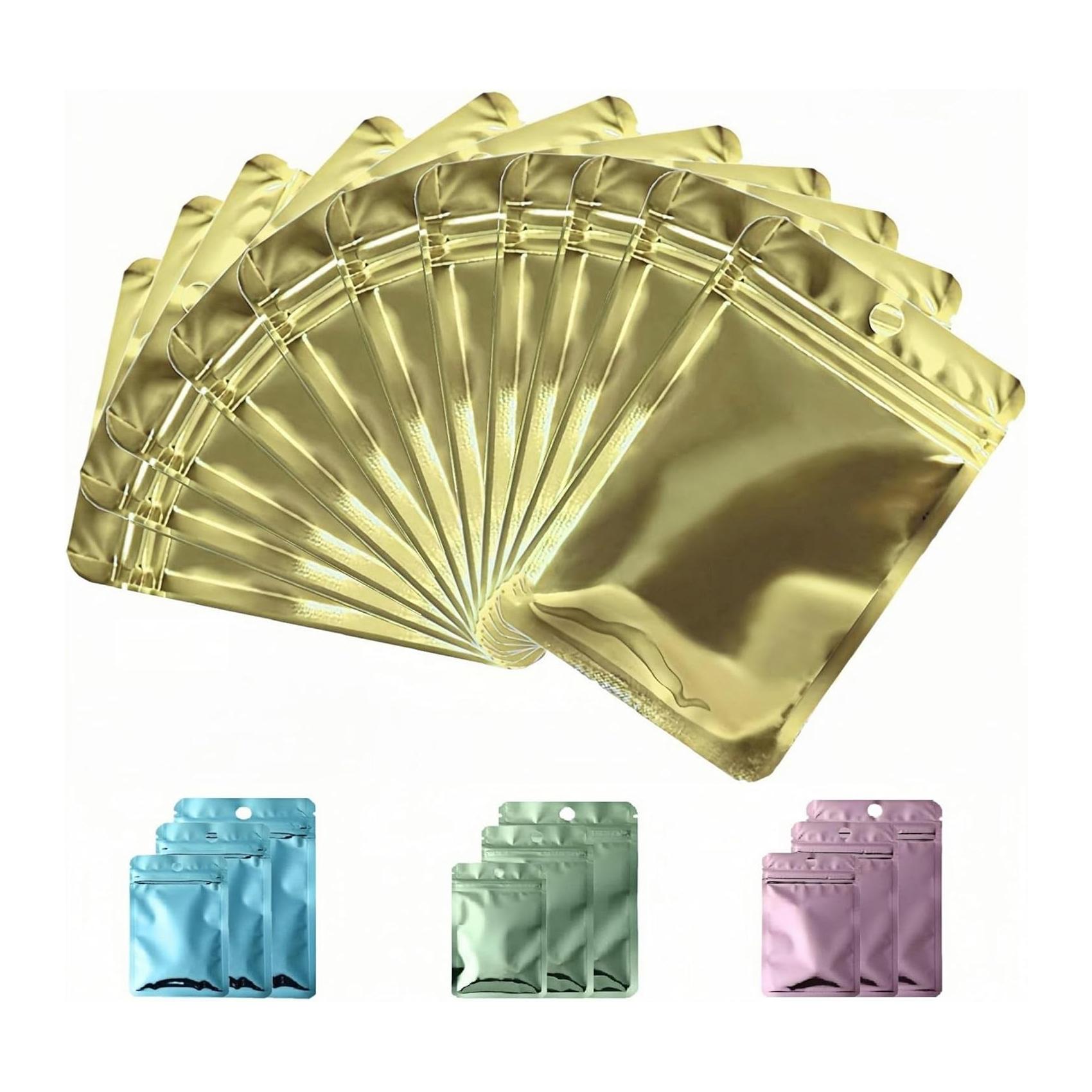 45 Sacos de Alumínio Reseláveis 7x10 cm AzulHerméticas Mylar com Fecho Zip