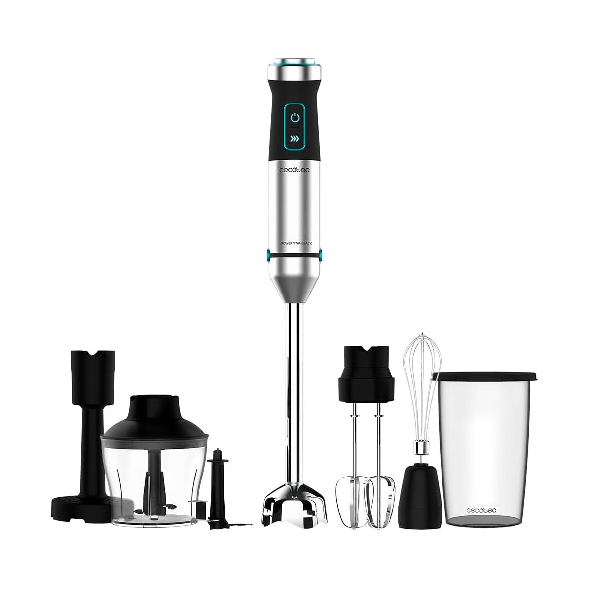 Varinha mágica com Picadora / Batedora e Passador de Puré Cecotec Power TitanBlack 1500 XL 1500 W