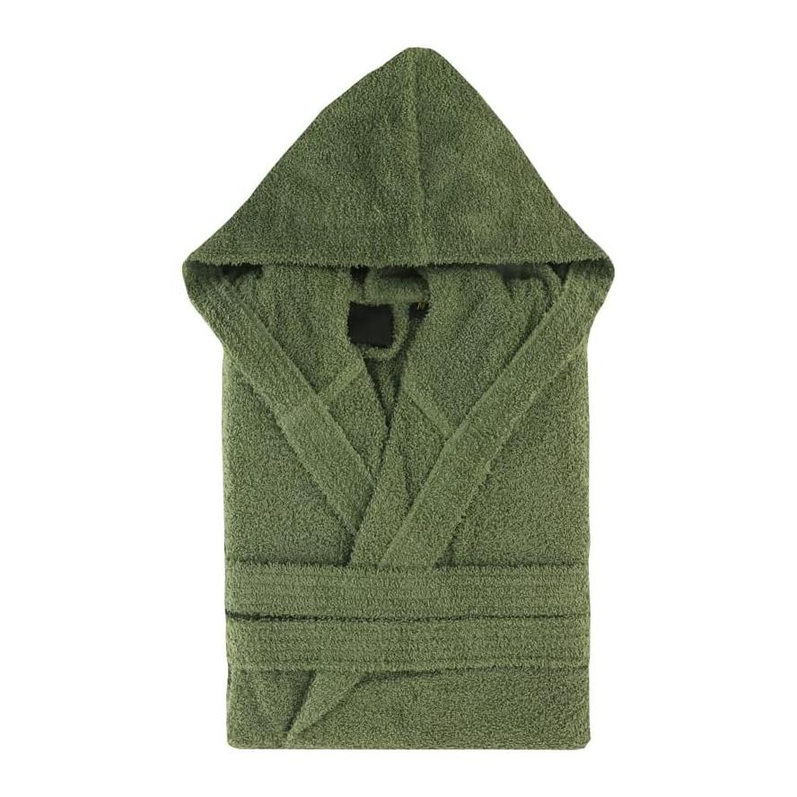 Roupão com Capuz (S) Top Towel Unissexo Algodão 500g/m2 Verde