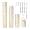 Postes arranhador de sisal natural de substituição 4 peças M8 40+30+20+10 cm