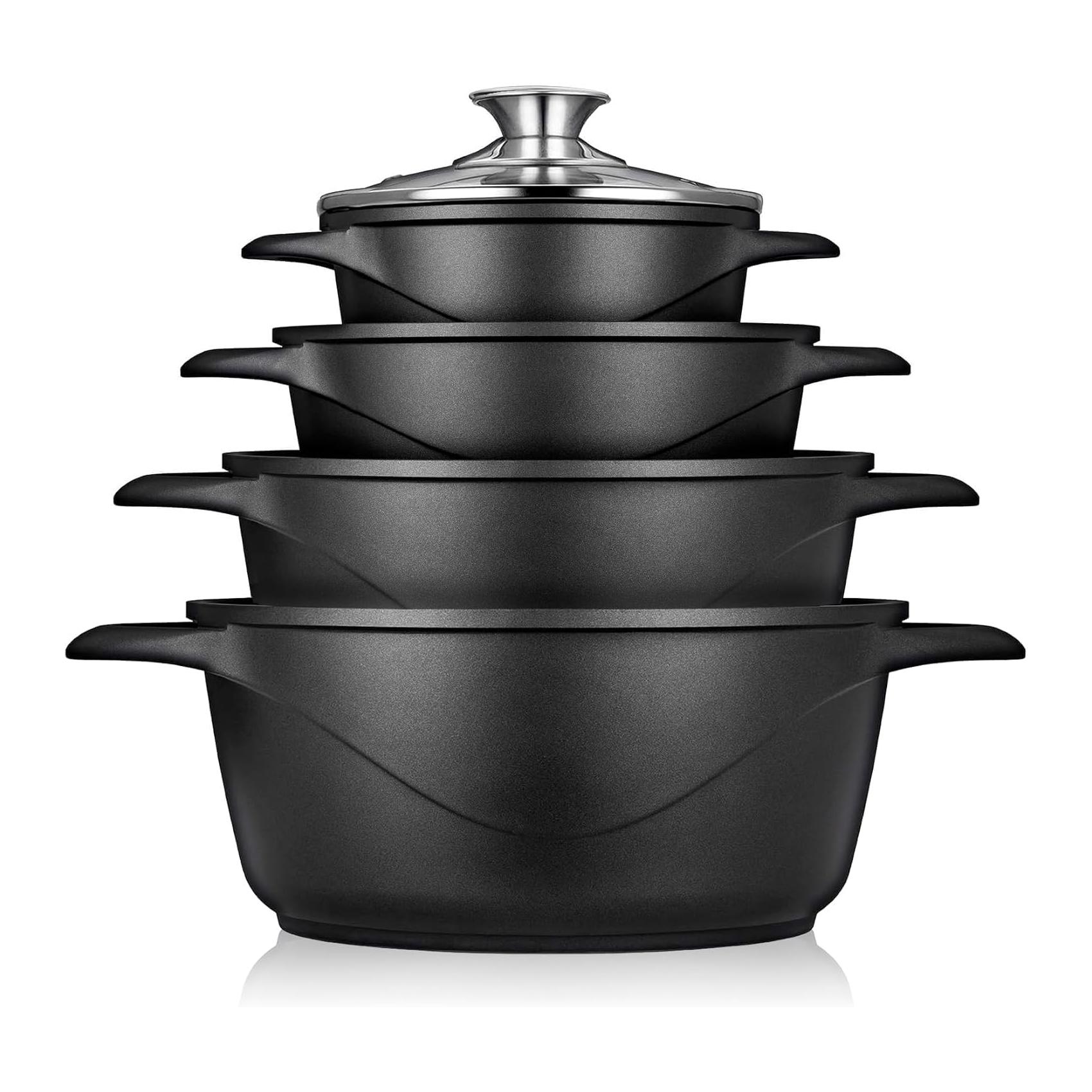 Conjunto 4 Panelas Alumínio Fundido Antiaderente ILAG GRANITEC sem PFOA apto para indução