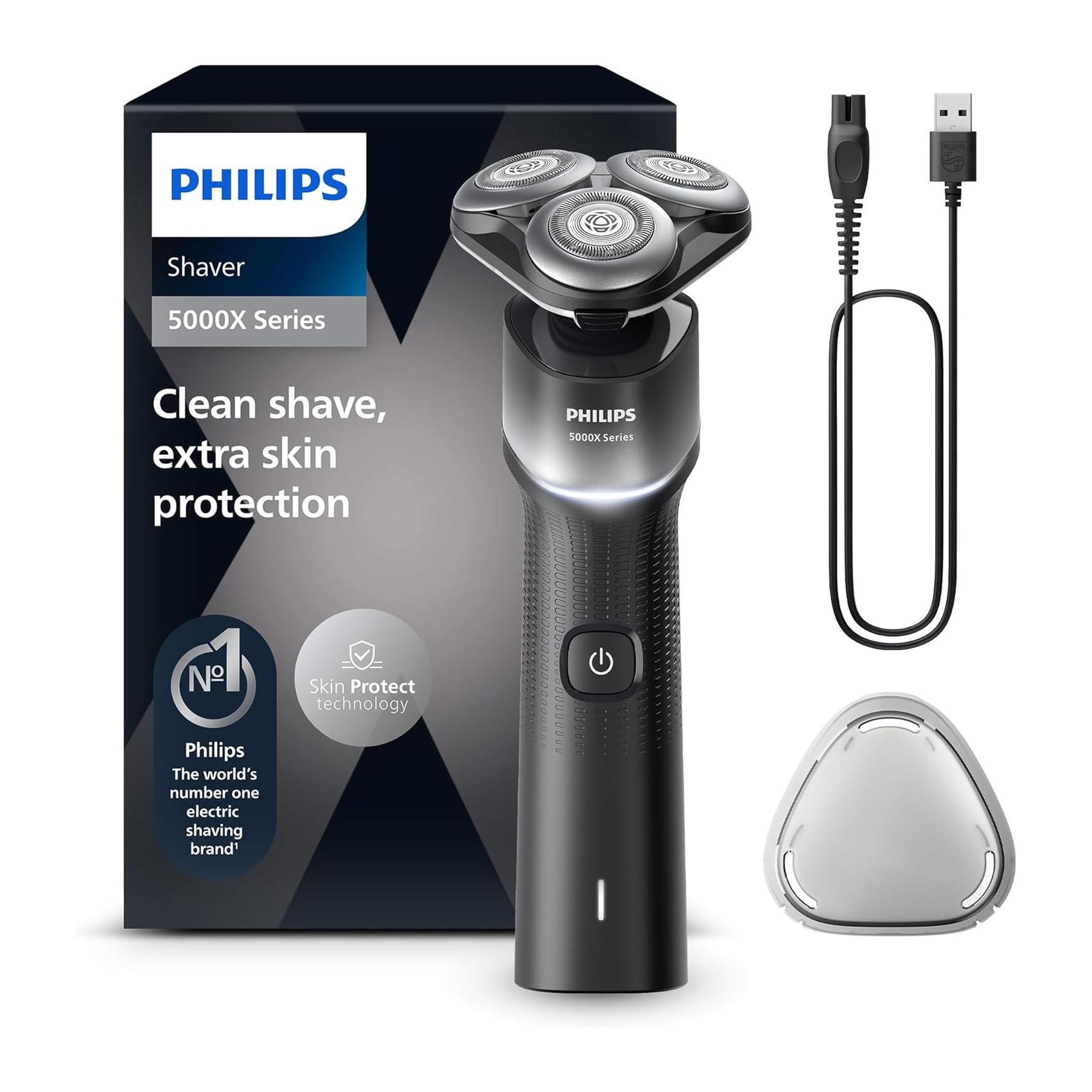 Máquina de Barbear Elétrica Philips Serie X5000 X5004/00 Cabeça Flexível 360º 50min Prata
