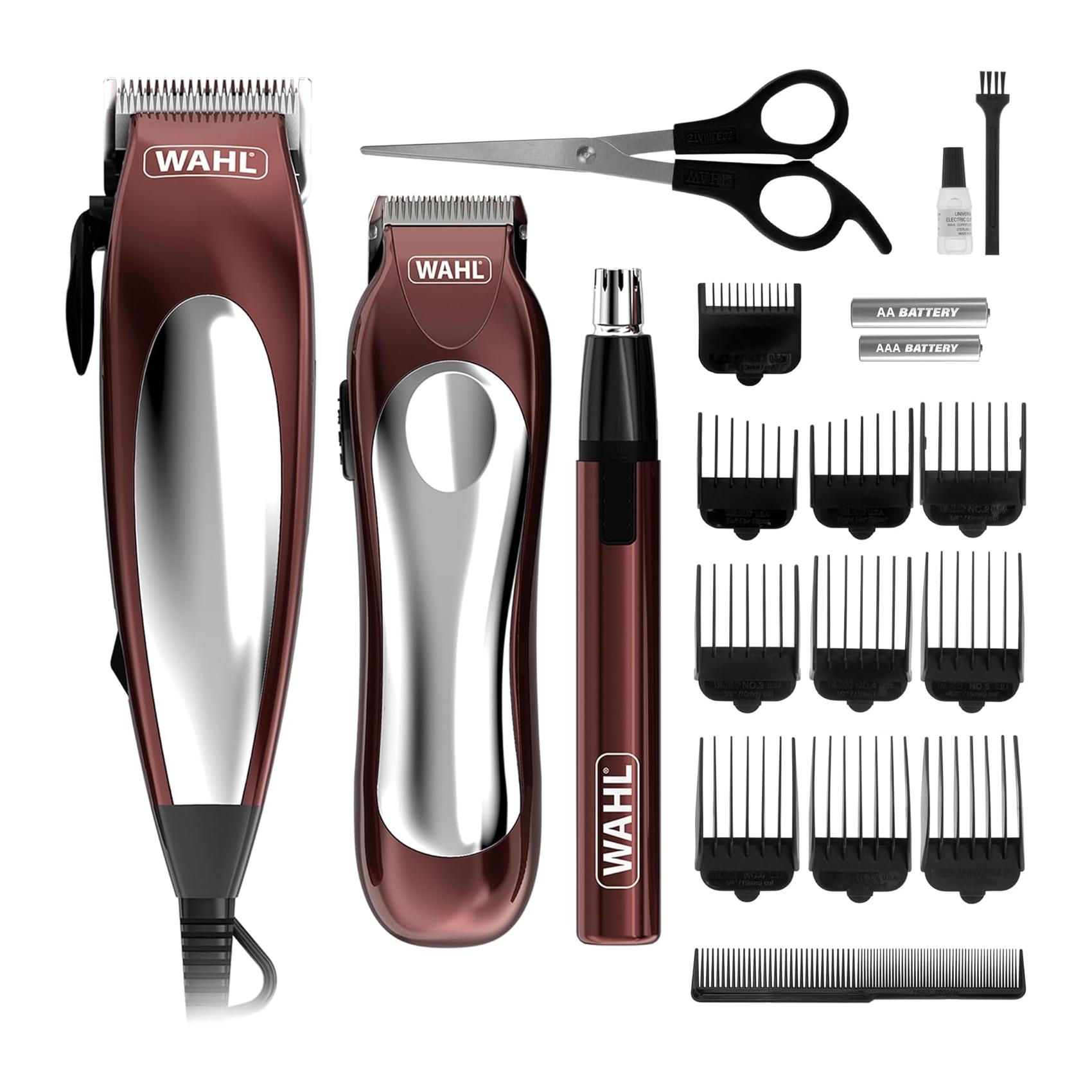 Kit de Corte Wahl Home Pro Combo 3 em 1 – Máquina de Cabelo, Aparador de Barba e Aparador Pessoal