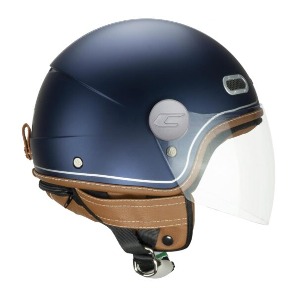 (L / 57cm) Capacete Open Face CGM 191 V PIX Vintage Azul Prata Satinado