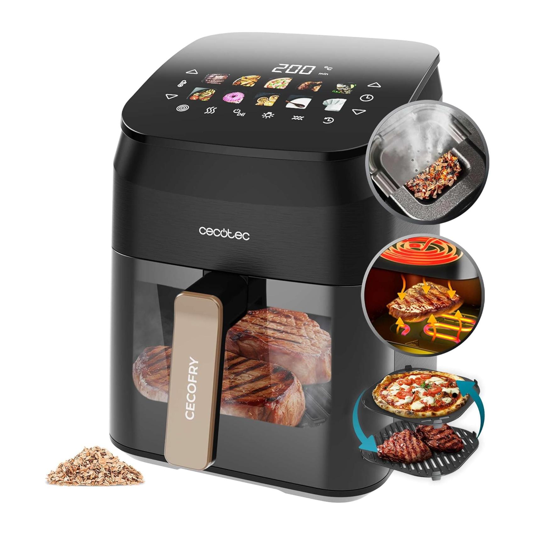 Air Fryer Cecotec 4,5 L 1900 W Cecofry&Grill Smokin' 4500 com Resistencia Dupla