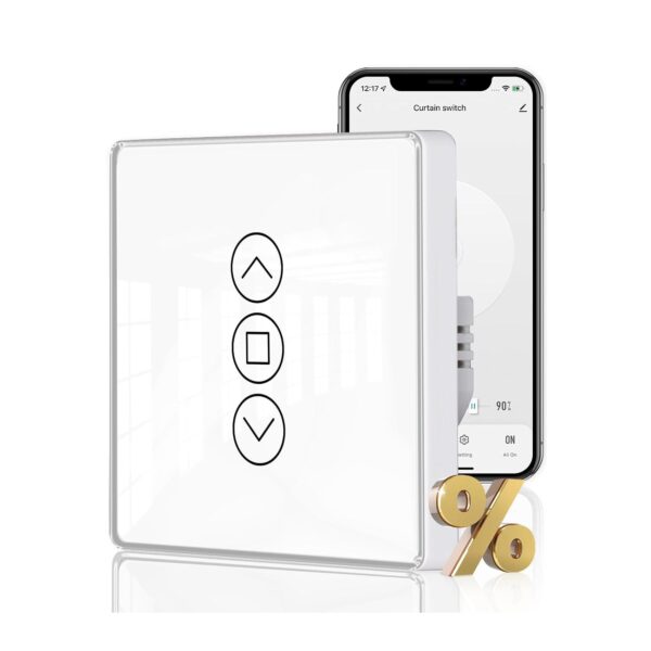 Interruptor de Persianas Inteligente WiFi MOES com Voz e Temporizador