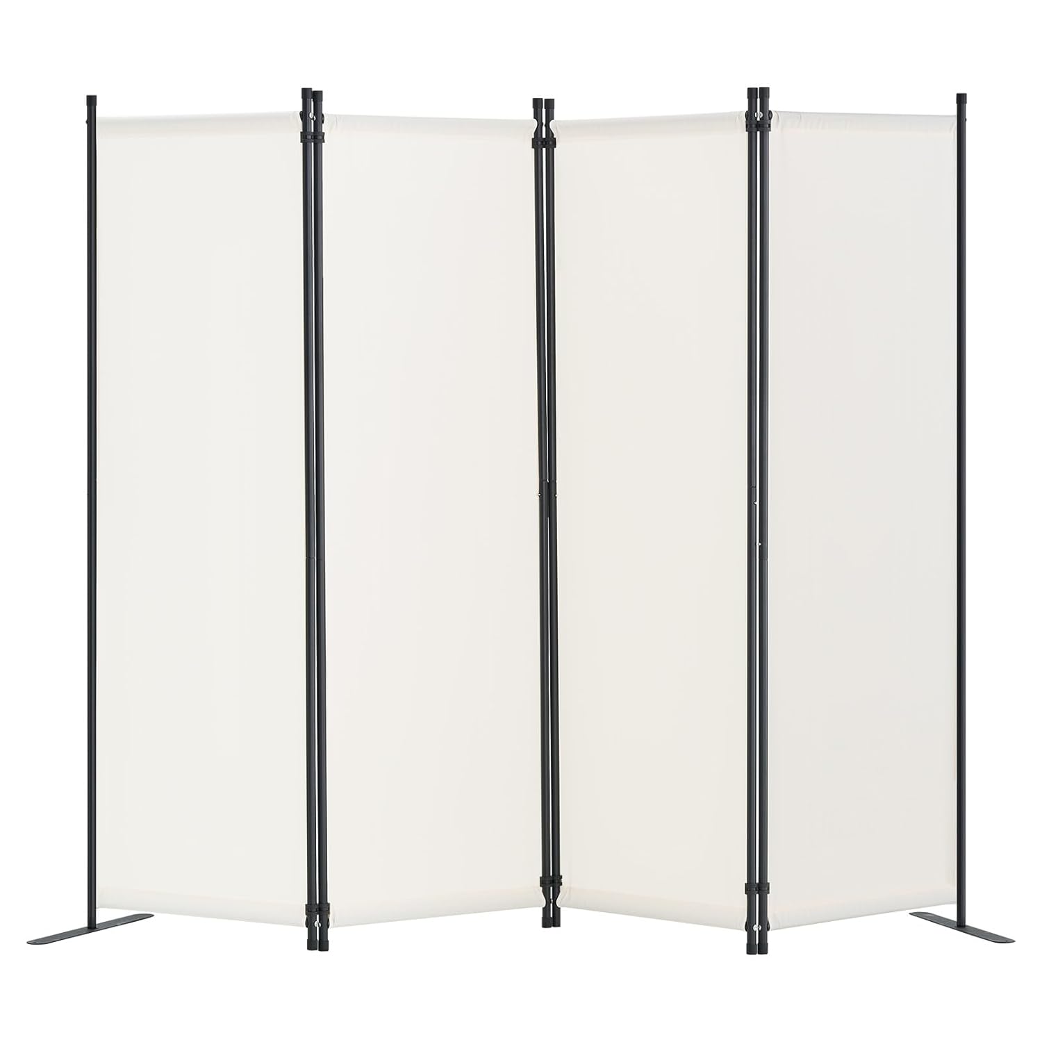Biombo Separador 4 Painéis VEVOR 228 x 45 x 172,5 cm Estrutura Aço Carbono Tecido  Poliéster Branco