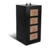 Depósito de Pellets VOUNOT 45 Kg com Rodas 36x36x76 cm Preto