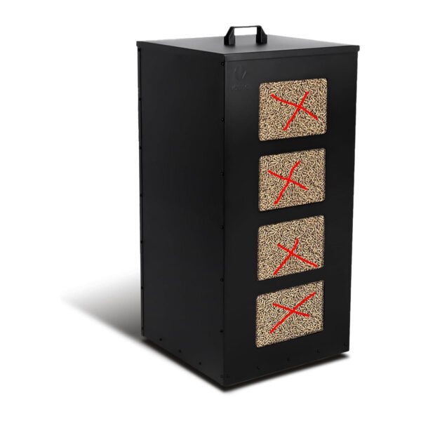 Depósito de Pellets VOUNOT 45 Kg com Rodas 36x36x76 cm Preto