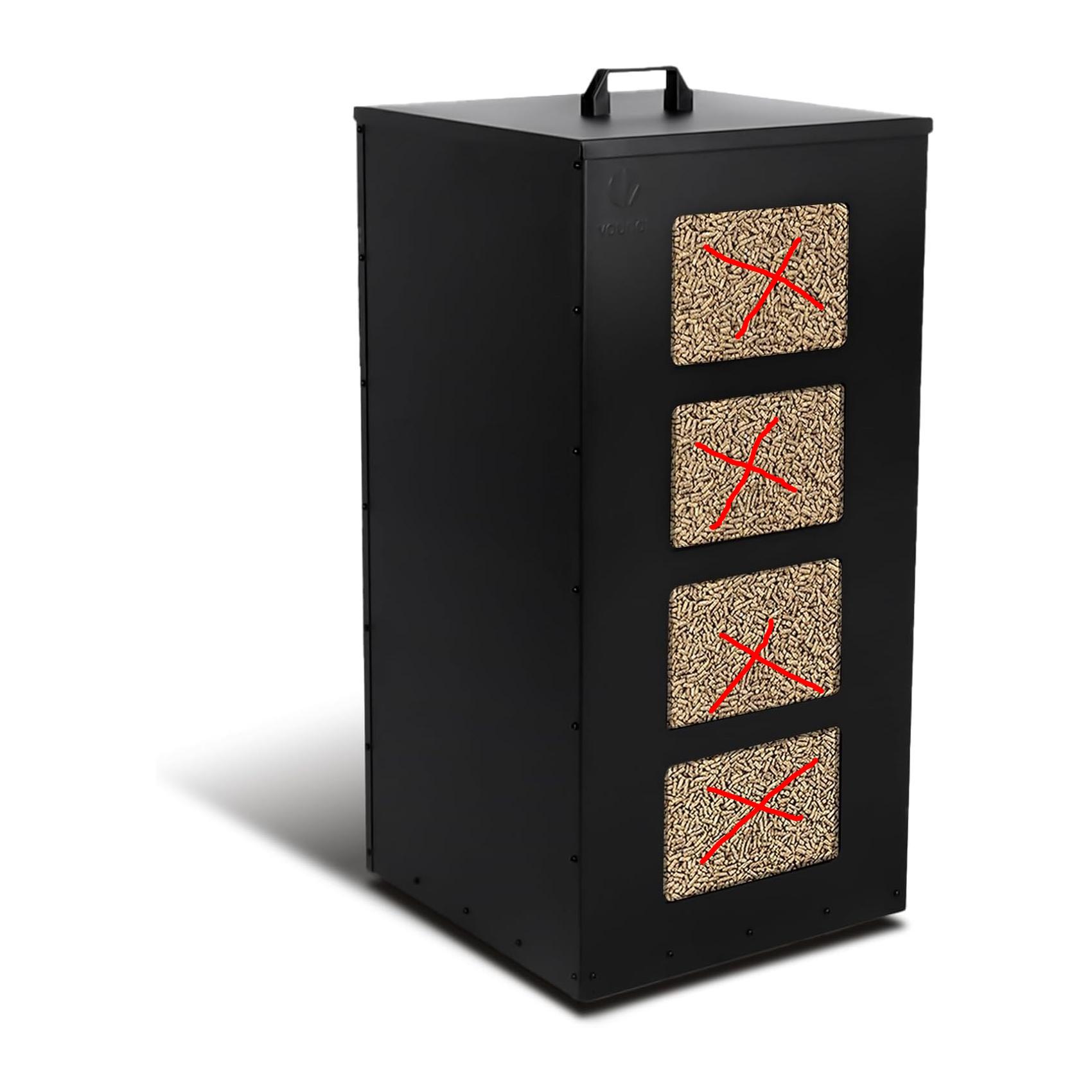 Depósito de Pellets VOUNOT 45 Kg com Rodas 36x36x76 cm Preto