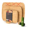 Jogo de 2 Tábuas de Cortar 100% Bambu 25x16 cm + 33x20 cm KitchenBoss