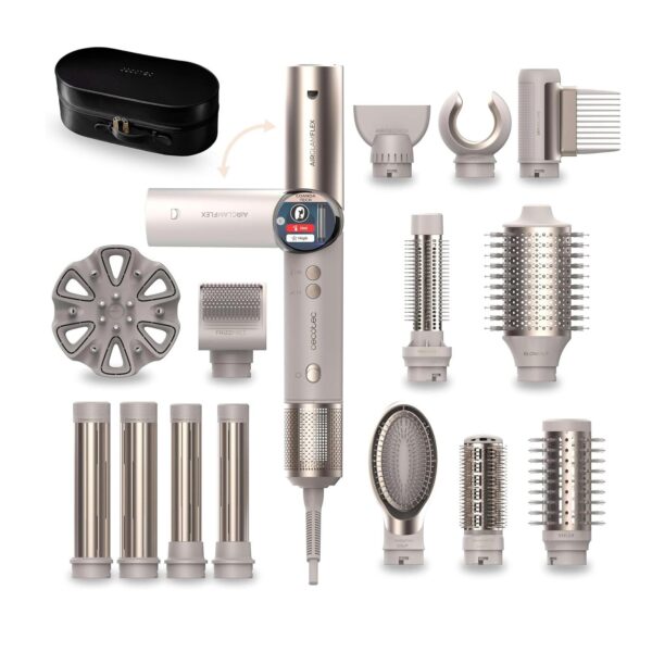 Modelador de Cabelo Cecotec AirGlam 14 em 1 Flex 1400 W Tecnologia Coanda Cerâmica Queratina