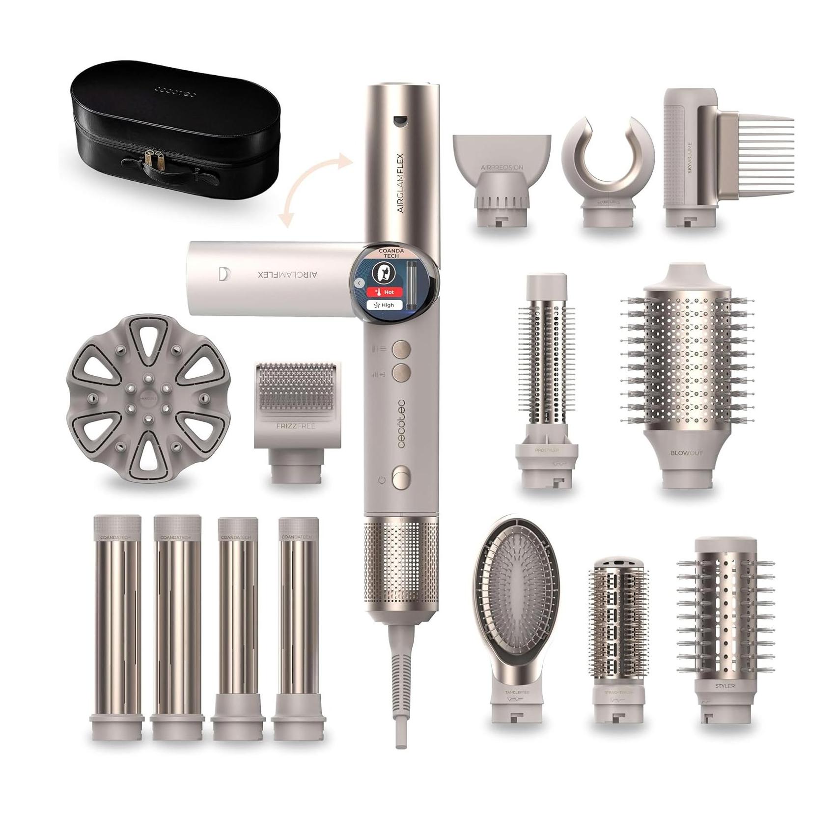 Modelador de Cabelo Cecotec AirGlam 14 em 1 Flex 1400 W Tecnologia Coanda Cerâmica Queratina