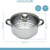 Panela para cozinhar a vapor 3 Níveis KitchenCraft Aço Inox
