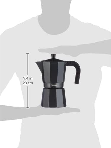 Cafeteira Italiana de Alumínio Monix Vitro Noir 9 Chávenas Compatível com Todas As Cozinhas Exceto Indução