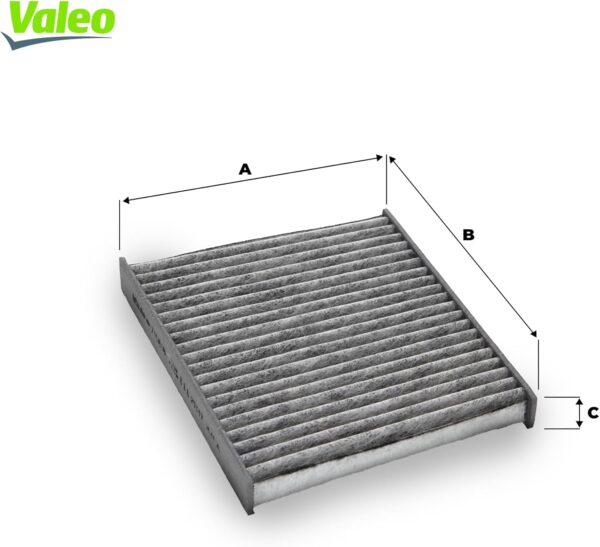 Filtro de Habitáculo Valeo PROTECT 715503 com Carvão Ativo BMW Série 1, Série 3, X1 (81x12.3x2 cm)