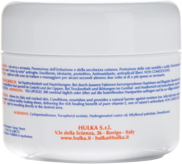VEA Lipogel 200 ml - Gel Hidratante com Vitamina E para Pele Seca, Irritada e Cicatrizes