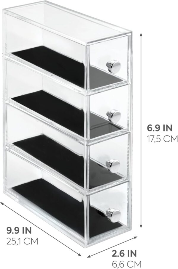 Organizador de Joias iDesign Clarity com 4 Gavetas de Plástico Transparente