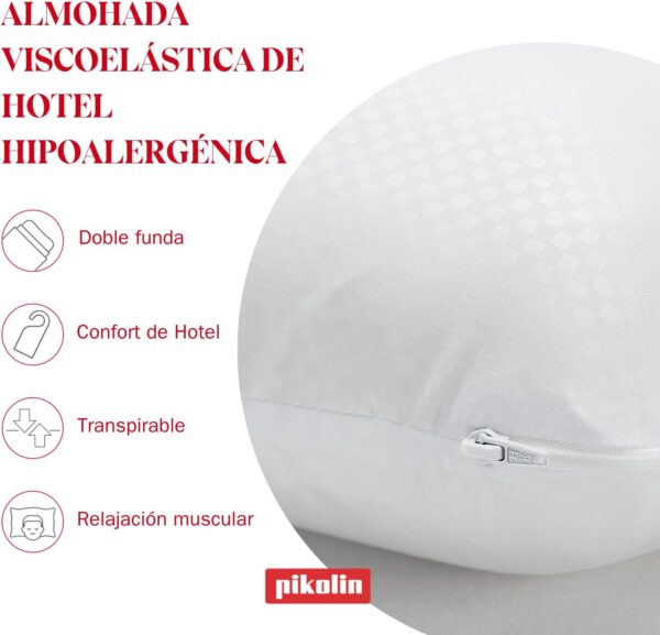 Almofada Viscoelástica 150 cm Pikolin Home Adaptável Ao Pescoço Hipoalergénica Firmeza Alta